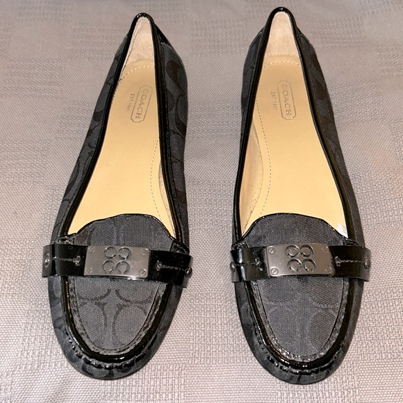 RARE* COACH ELAN jacquard flats small heel - Picture 8 of 8